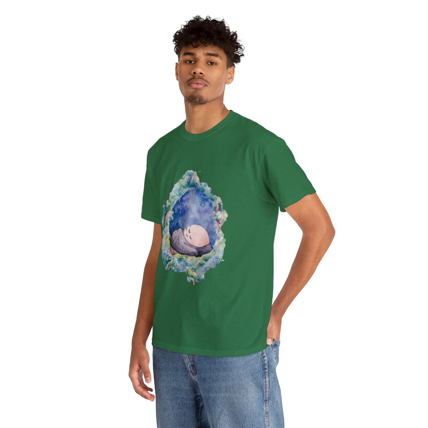 Unisex Heavy Cotton T-shirt - "Totoro Sleeping" from Studio Ghibli