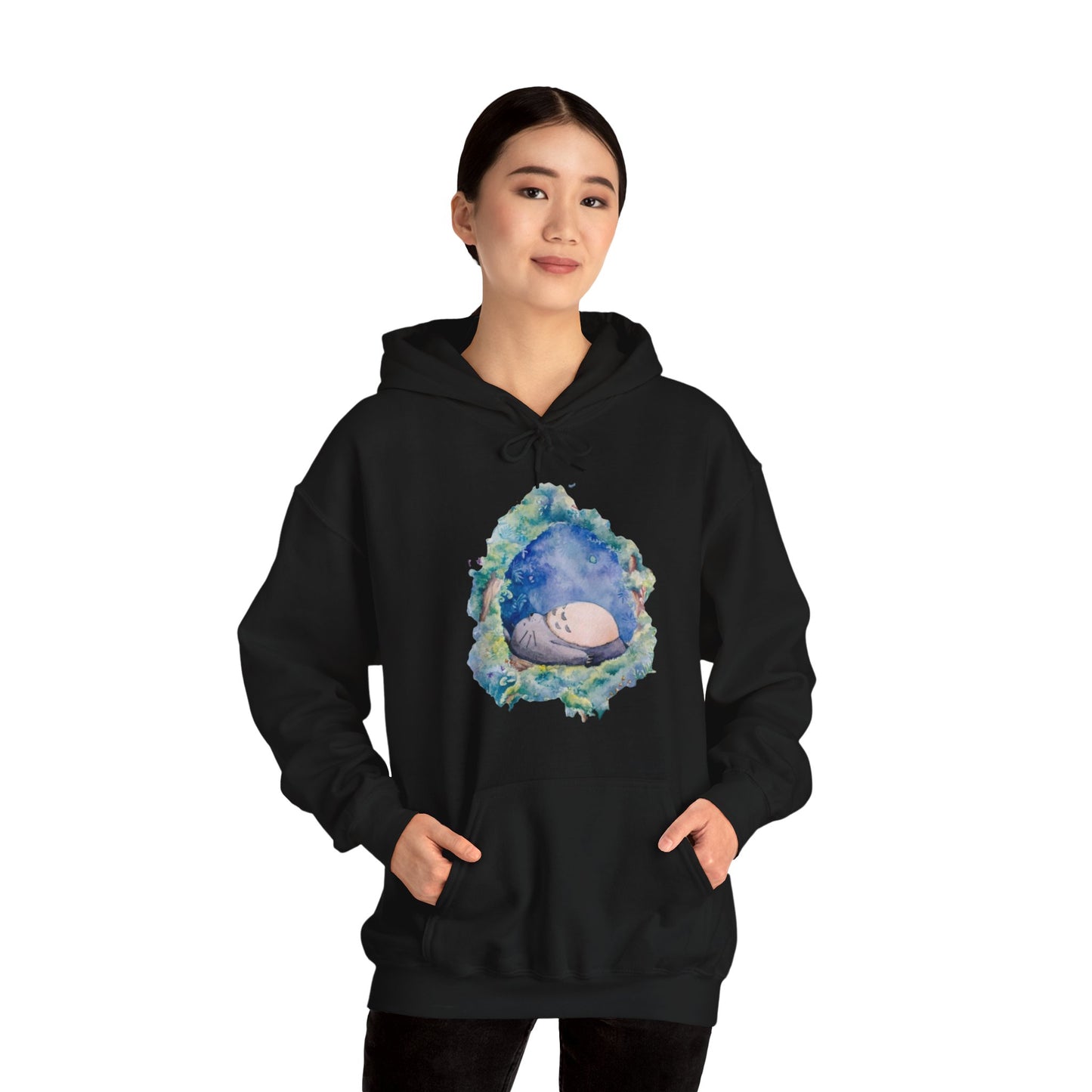 Unisex Heavy Blend™ Hoodie - "Totoro Sleeping" from Studio Ghibli