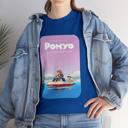 Unisex Heavy Cotton T-shirt - "Ponyo Movie Poster" from Studio Ghibli