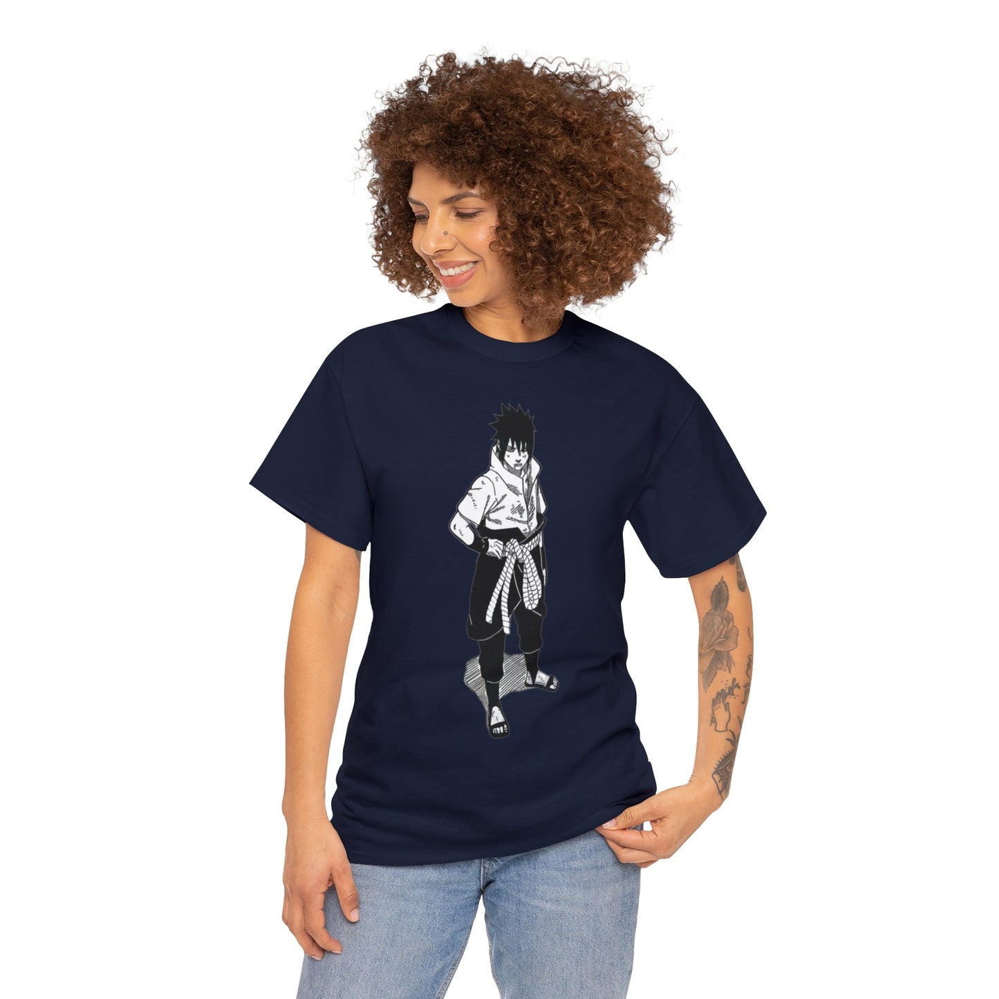 Unisex Heavy Cotton T-shirt - "Sasuke Final Battle Manga" from Naruto Shippuden