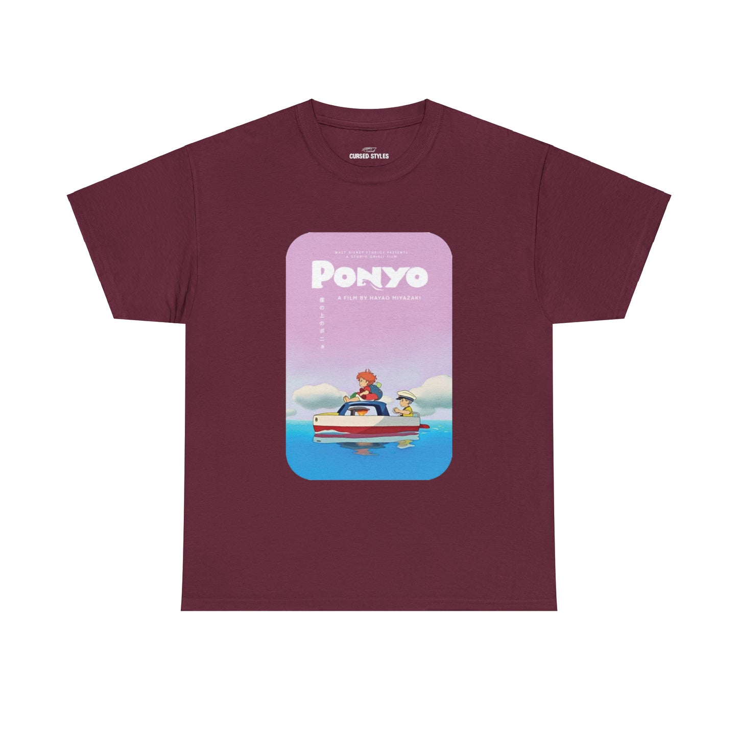 Unisex Heavy Cotton T-shirt - "Ponyo Movie Poster" from Studio Ghibli