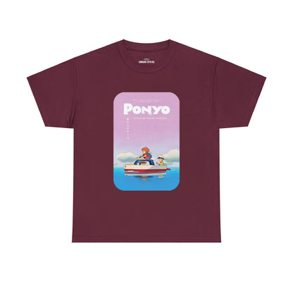 Unisex Heavy Cotton T-shirt - "Ponyo Movie Poster" from Studio Ghibli