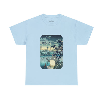 Unisex Heavy Cotton T-shirt - "Totoro Fishing" from Studio Ghibli