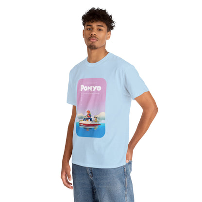 Unisex Heavy Cotton T-shirt - "Ponyo Movie Poster" from Studio Ghibli