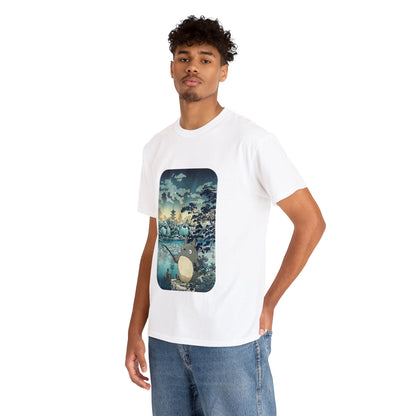 Unisex Heavy Cotton T-shirt - "Totoro Fishing" from Studio Ghibli