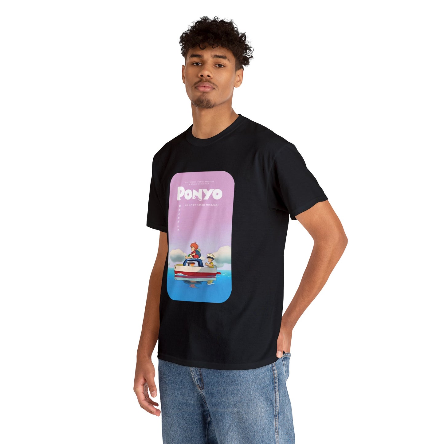 Unisex Heavy Cotton T-shirt - "Ponyo Movie Poster" from Studio Ghibli