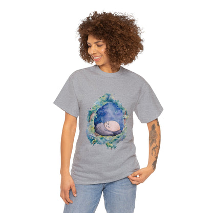 Unisex Heavy Cotton T-shirt - "Totoro Sleeping" from Studio Ghibli