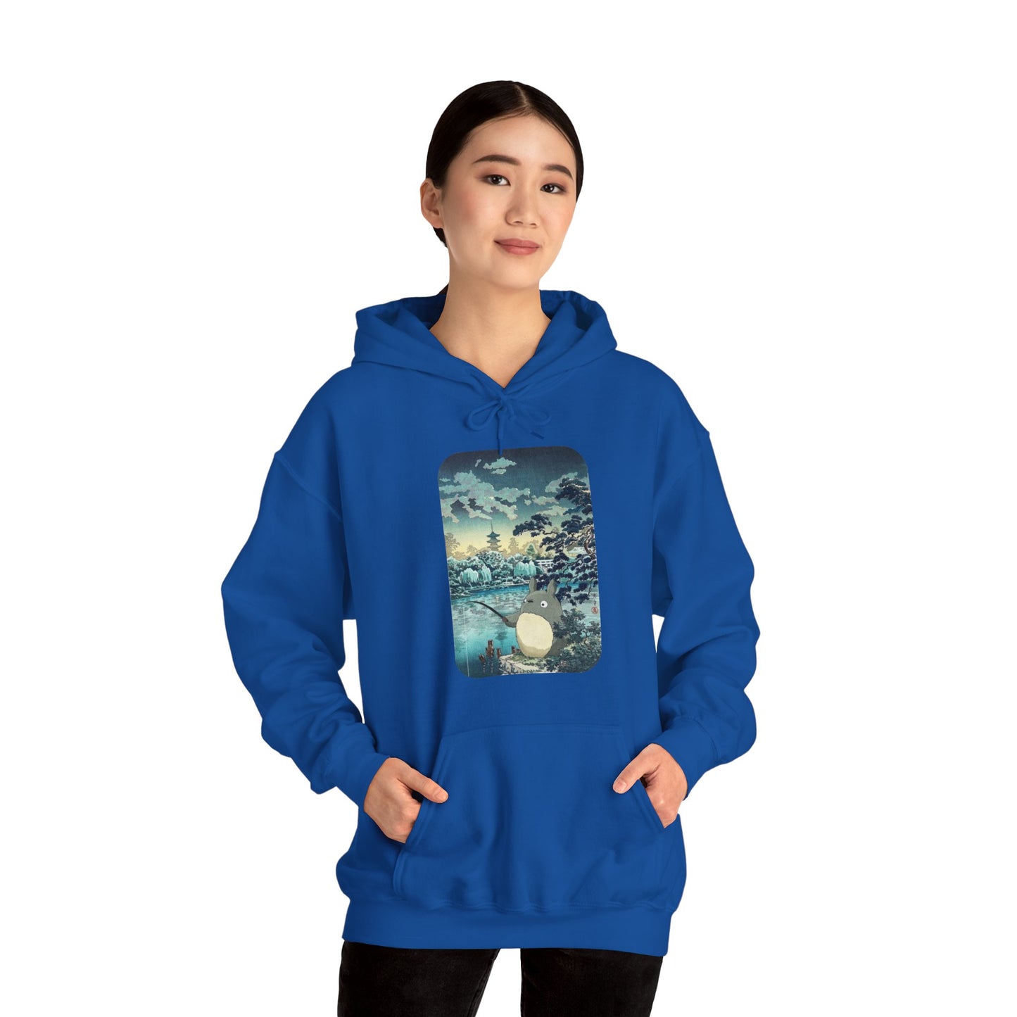 Unisex Heavy Blend™ Hoodie - "Totoro Fishing" from Studio Ghibli