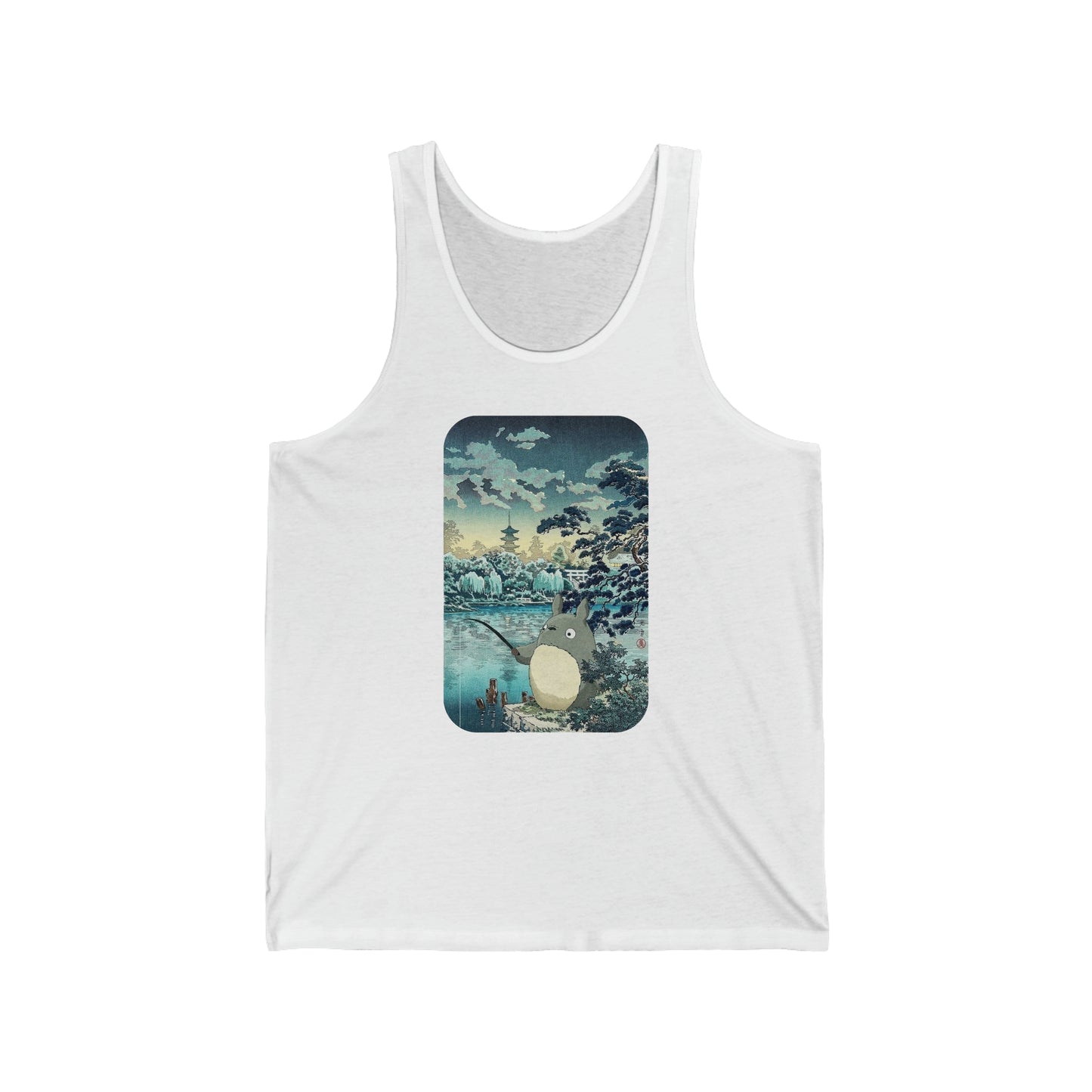 Unisex Tank Top - "Totoro Fishing" from Studio Ghibli