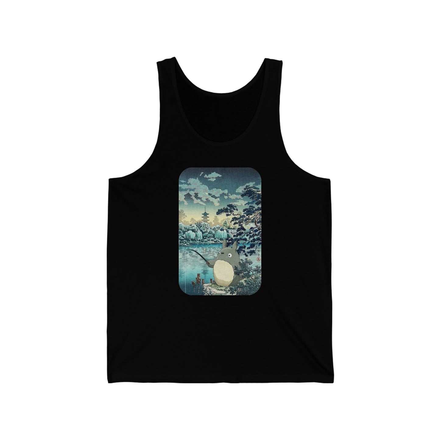 Unisex Tank Top - "Totoro Fishing" from Studio Ghibli