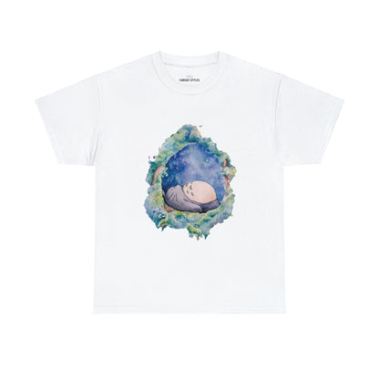 Unisex Heavy Cotton T-shirt - "Totoro Sleeping" from Studio Ghibli