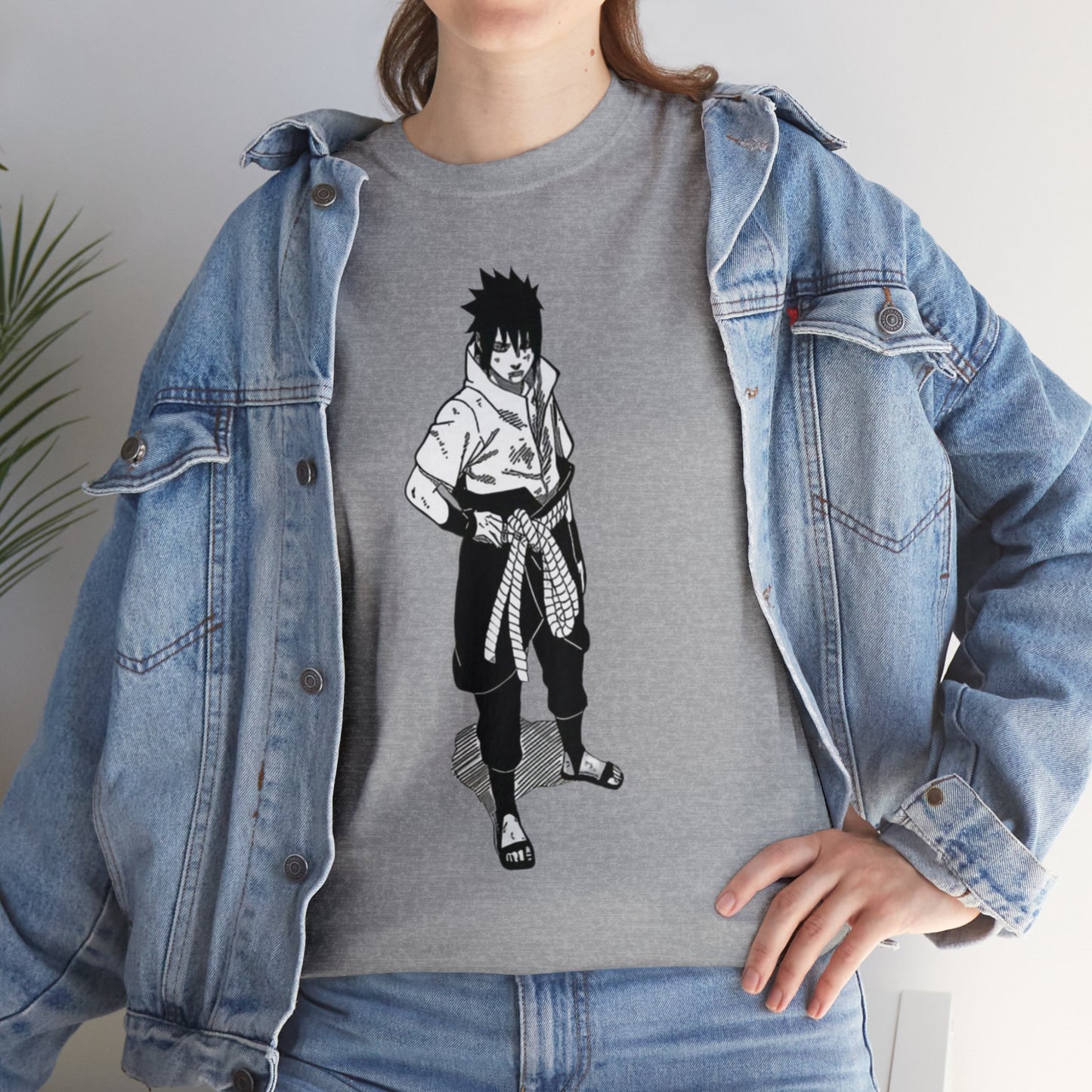 Unisex Heavy Cotton T-shirt - "Sasuke Final Battle Manga" from Naruto Shippuden