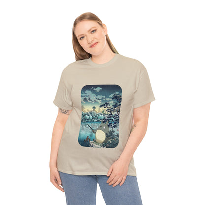 Unisex Heavy Cotton T-shirt - "Totoro Fishing" from Studio Ghibli