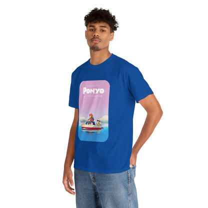 Unisex Heavy Cotton T-shirt - "Ponyo Movie Poster" from Studio Ghibli