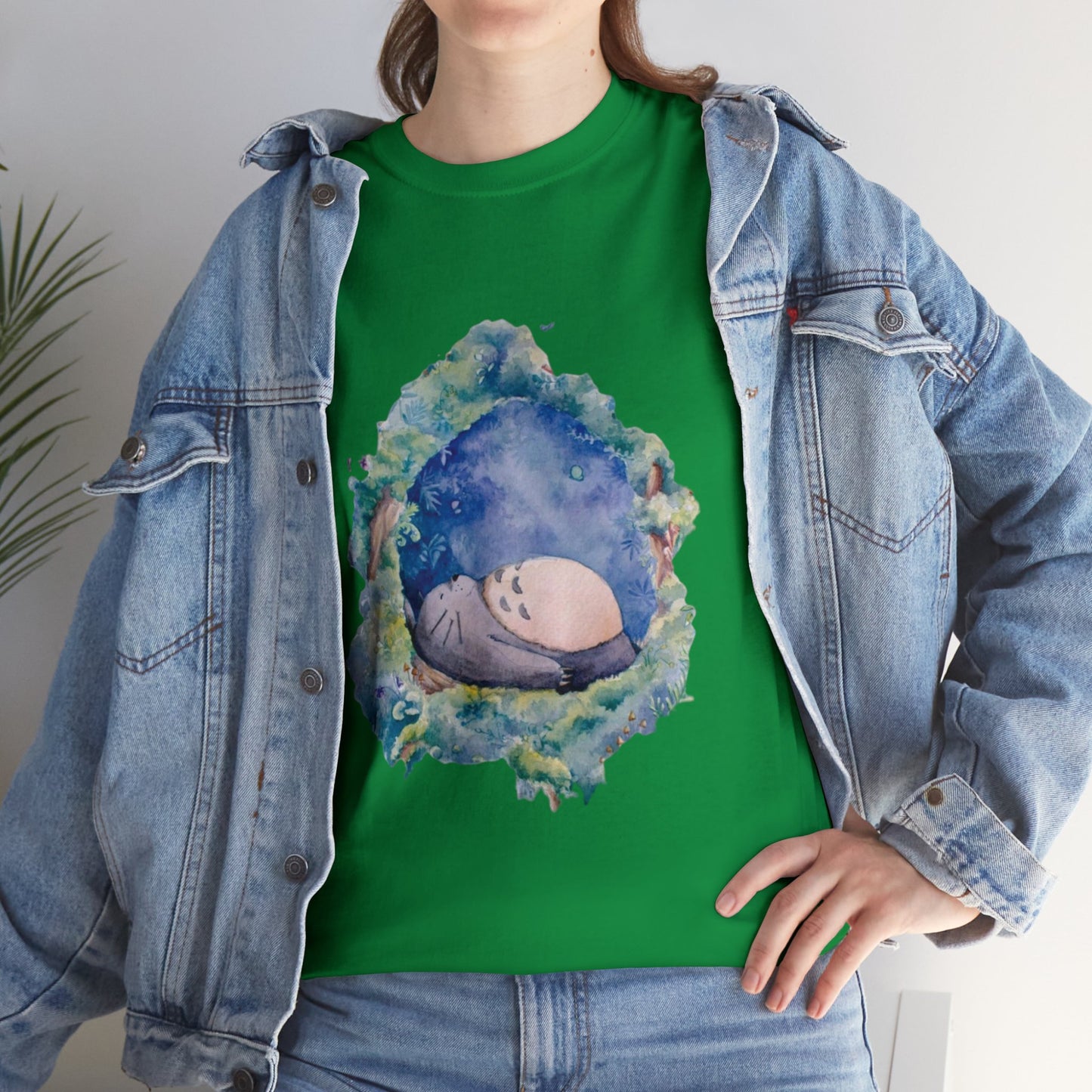 Unisex Heavy Cotton T-shirt - "Totoro Sleeping" from Studio Ghibli