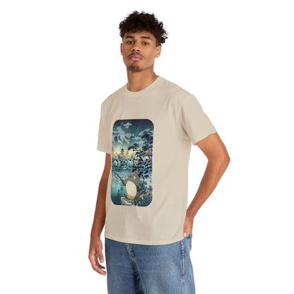 Unisex Heavy Cotton T-shirt - "Totoro Fishing" from Studio Ghibli