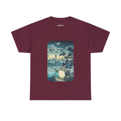 Unisex Heavy Cotton T-shirt - "Totoro Fishing" from Studio Ghibli