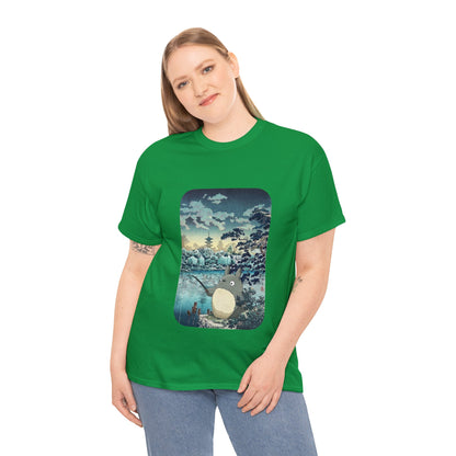 Unisex Heavy Cotton T-shirt - "Totoro Fishing" from Studio Ghibli