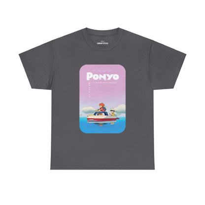 Unisex Heavy Cotton T-shirt - "Ponyo Movie Poster" from Studio Ghibli