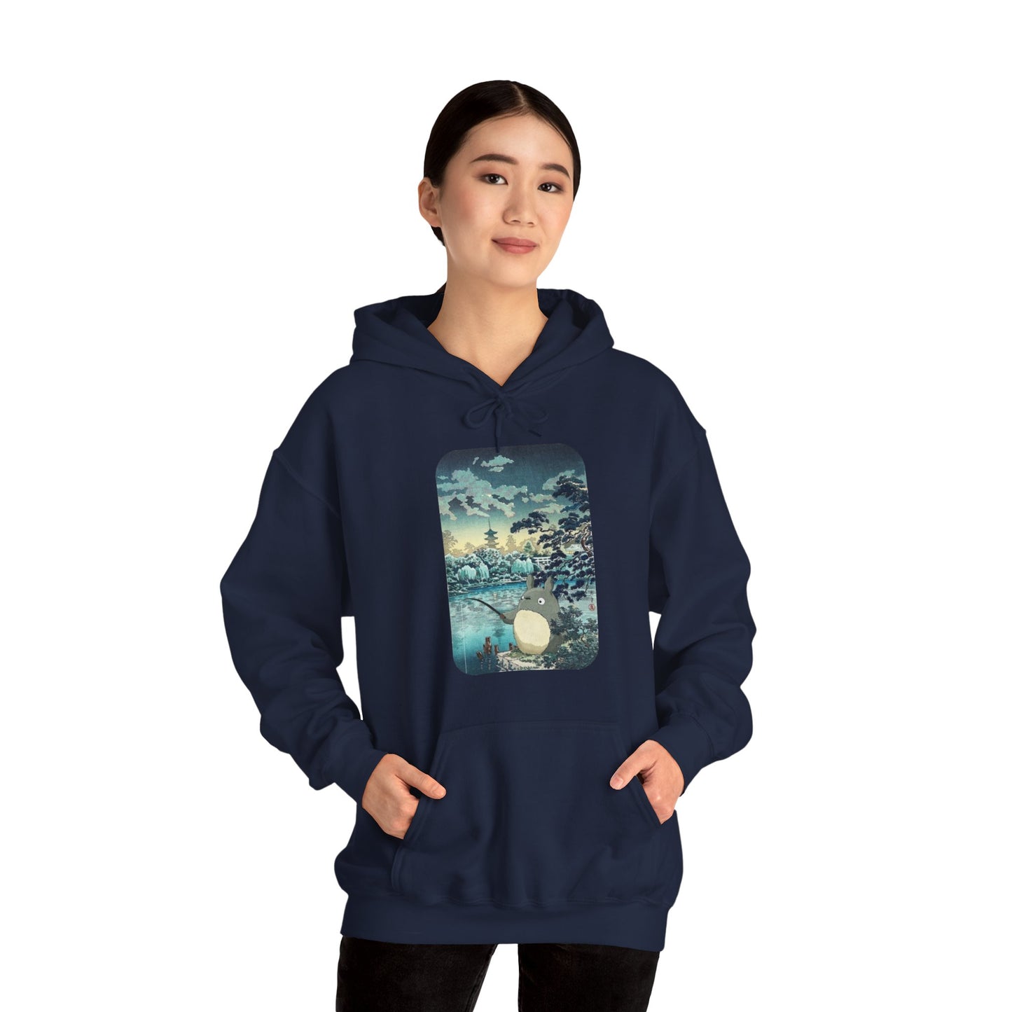 Unisex Heavy Blend™ Hoodie - "Totoro Fishing" from Studio Ghibli