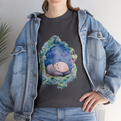 Unisex Heavy Cotton T-shirt - "Totoro Sleeping" from Studio Ghibli