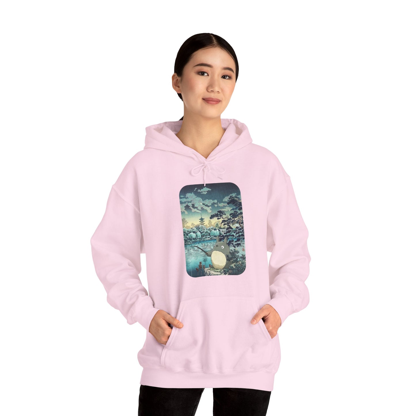 Unisex Heavy Blend™ Hoodie - "Totoro Fishing" from Studio Ghibli