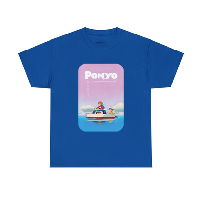 Unisex Heavy Cotton T-shirt - "Ponyo Movie Poster" from Studio Ghibli