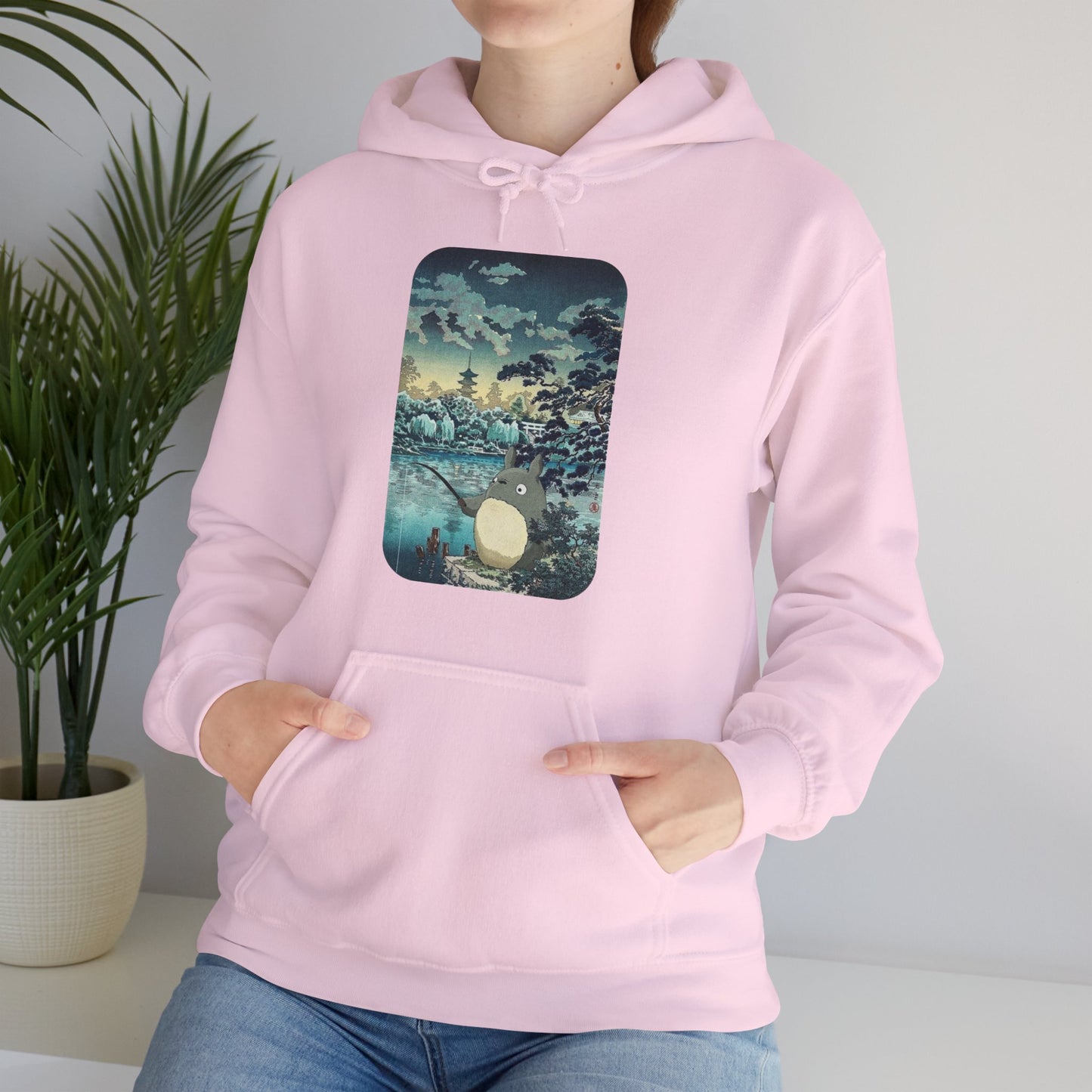 Unisex Heavy Blend™ Hoodie - "Totoro Fishing" from Studio Ghibli