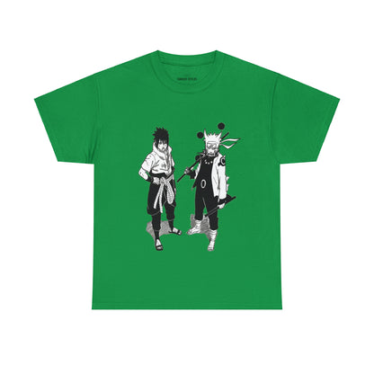 Unisex Heavy Cotton T-shirt - "Naruto & Sasuke Manga 2" from Naruto Shippuden