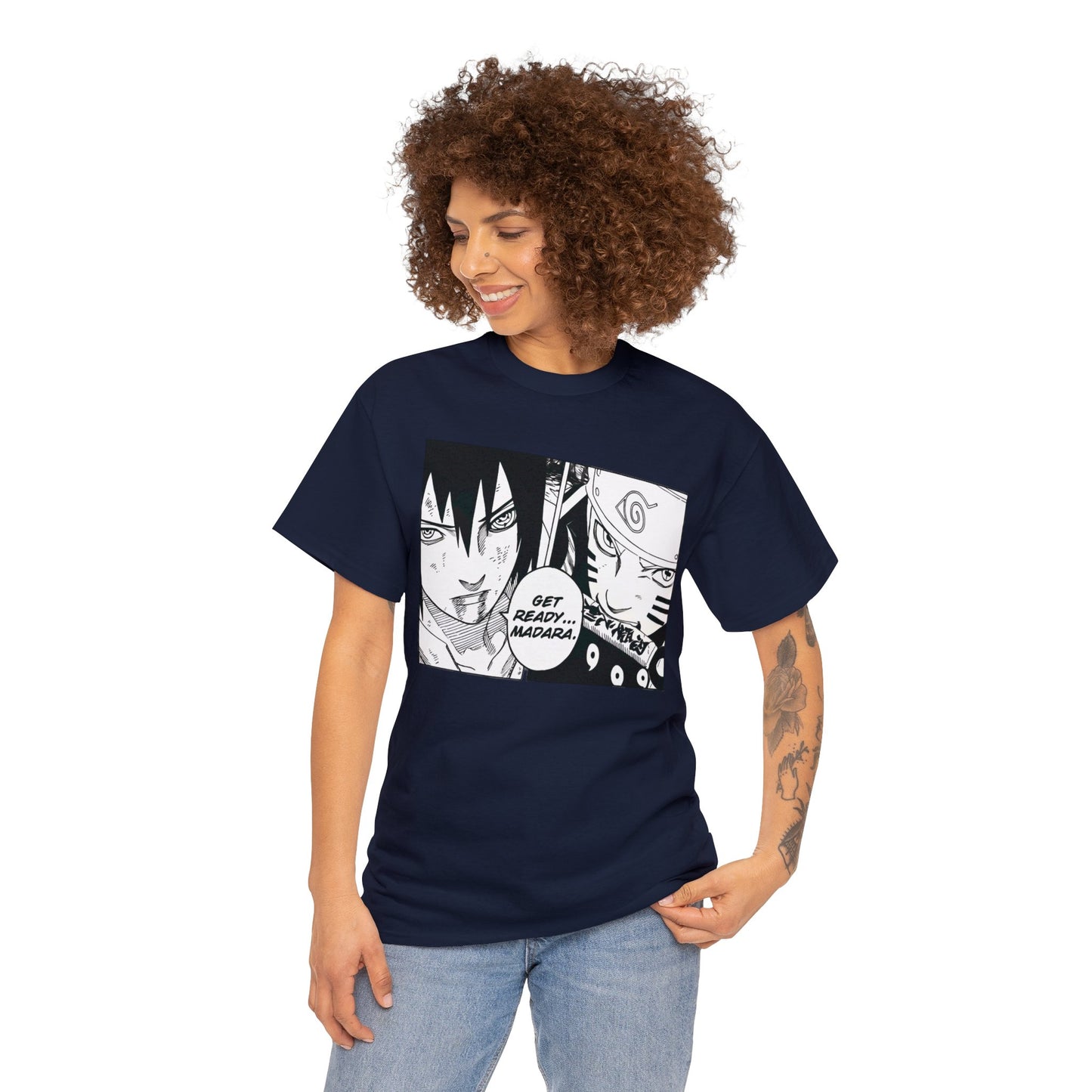 Unisex Heavy Cotton T-shirt - "Naruto & Sasuke Manga" from Naruto Shippuden