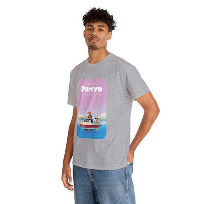 Unisex Heavy Cotton T-shirt - "Ponyo Movie Poster" from Studio Ghibli