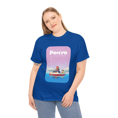 Unisex Heavy Cotton T-shirt - "Ponyo Movie Poster" from Studio Ghibli