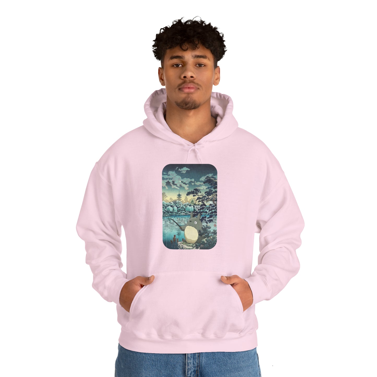 Unisex Heavy Blend™ Hoodie - "Totoro Fishing" from Studio Ghibli