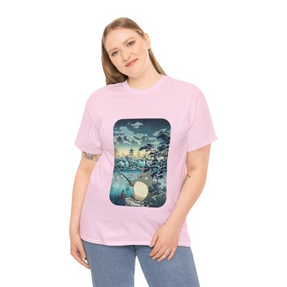 Unisex Heavy Cotton T-shirt - "Totoro Fishing" from Studio Ghibli