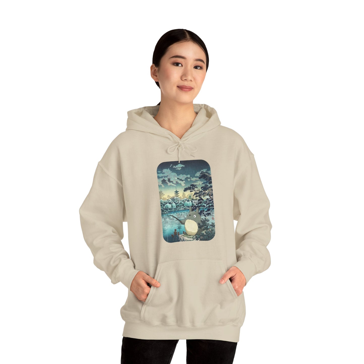 Unisex Heavy Blend™ Hoodie - "Totoro Fishing" from Studio Ghibli