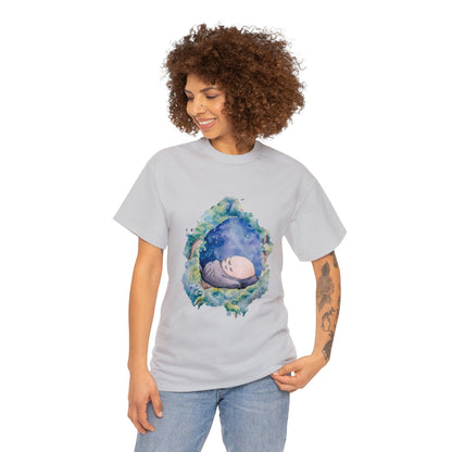 Unisex Heavy Cotton T-shirt - "Totoro Sleeping" from Studio Ghibli