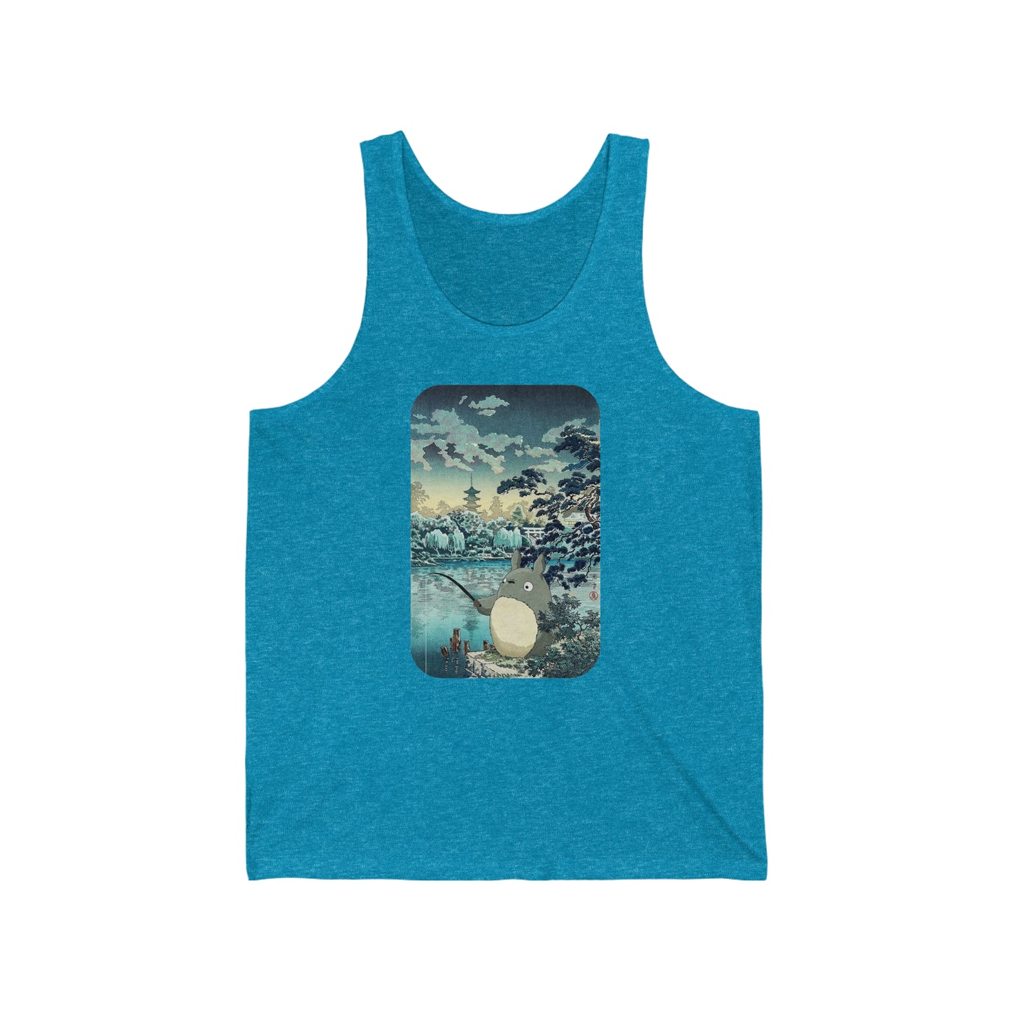 Unisex Tank Top - "Totoro Fishing" from Studio Ghibli