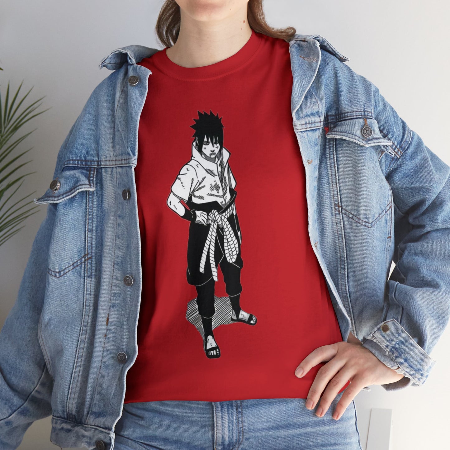 Unisex Heavy Cotton T-shirt - "Sasuke Final Battle Manga" from Naruto Shippuden