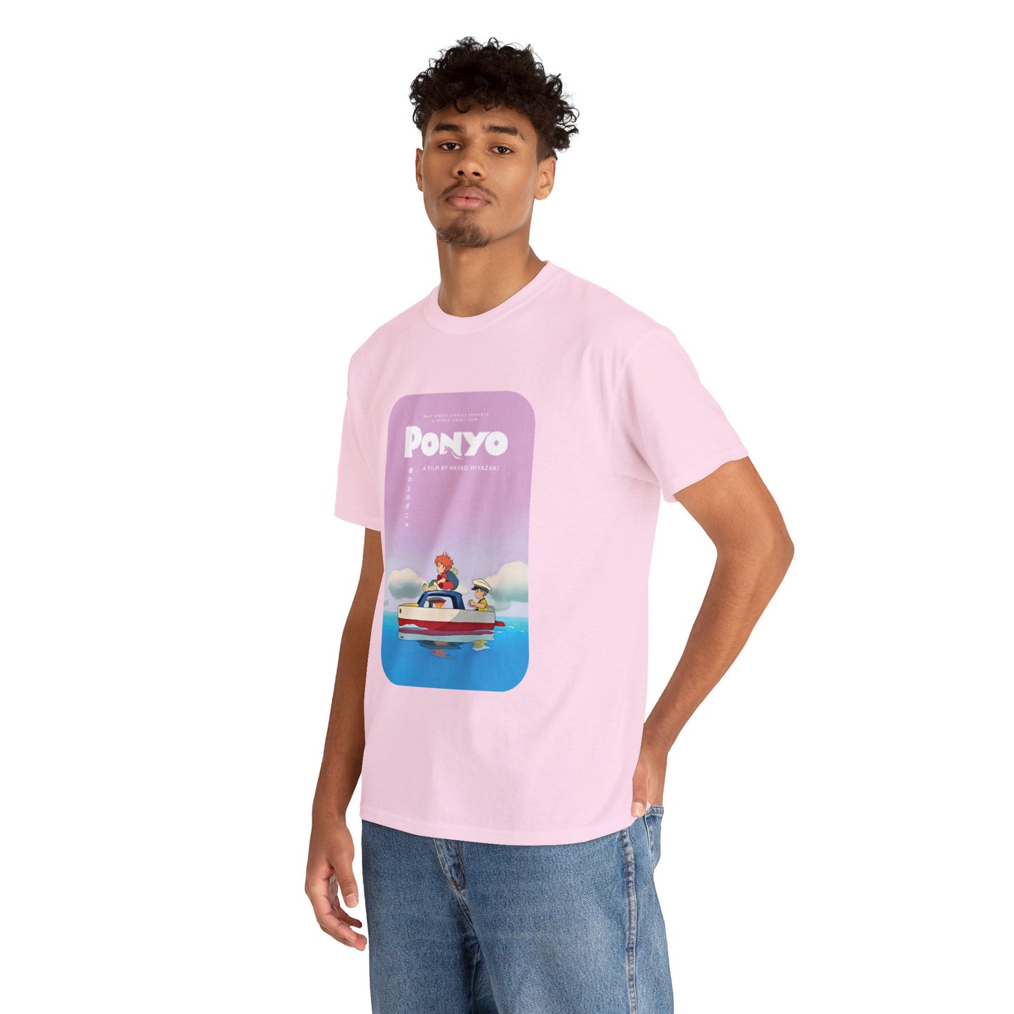 Unisex Heavy Cotton T-shirt - "Ponyo Movie Poster" from Studio Ghibli