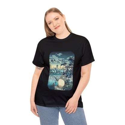 Unisex Heavy Cotton T-shirt - "Totoro Fishing" from Studio Ghibli