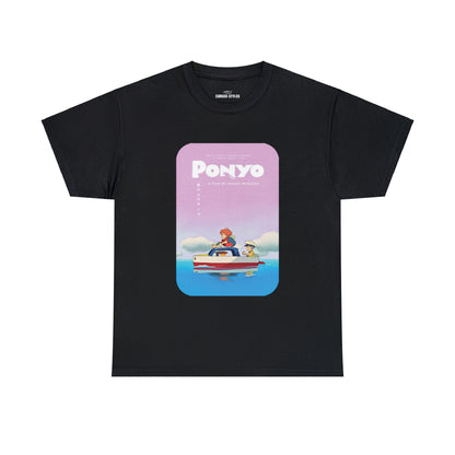 Unisex Heavy Cotton T-shirt - "Ponyo Movie Poster" from Studio Ghibli