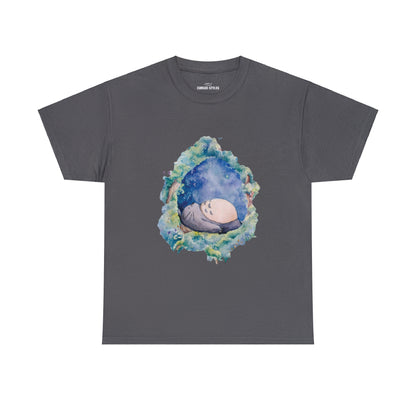 Unisex Heavy Cotton T-shirt - "Totoro Sleeping" from Studio Ghibli