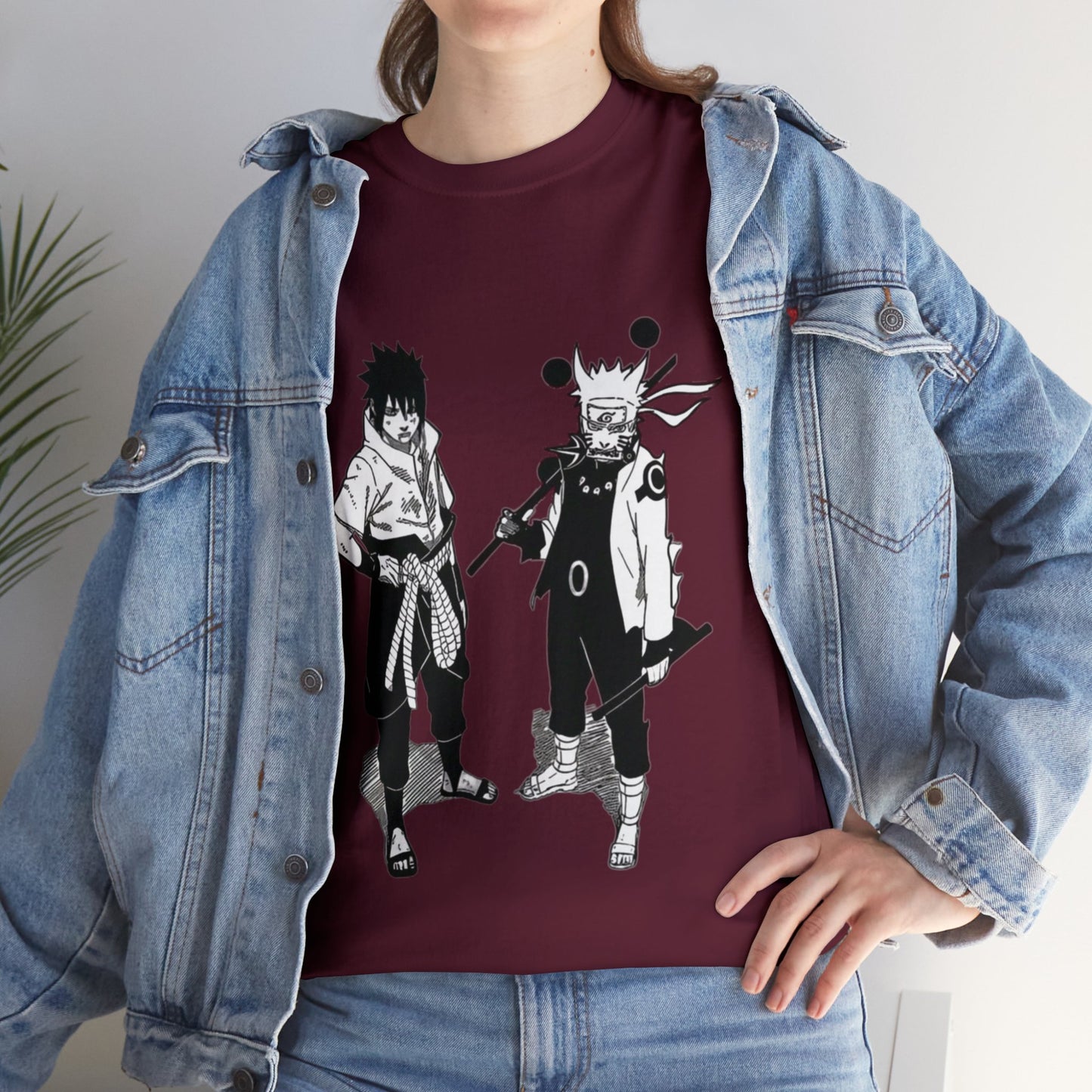 Unisex Heavy Cotton T-shirt - "Naruto & Sasuke Manga 2" from Naruto Shippuden