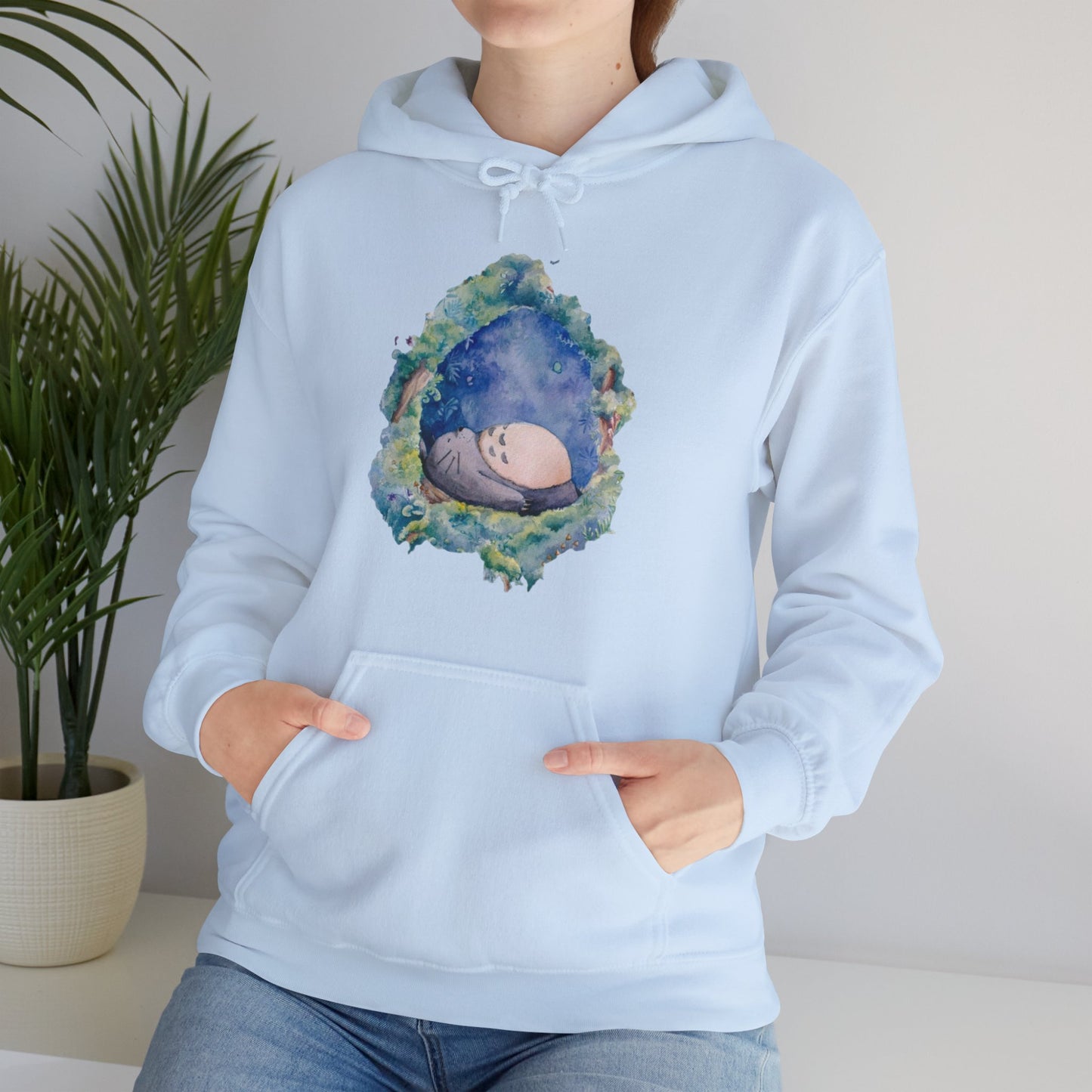 Unisex Heavy Blend™ Hoodie - "Totoro Sleeping" from Studio Ghibli