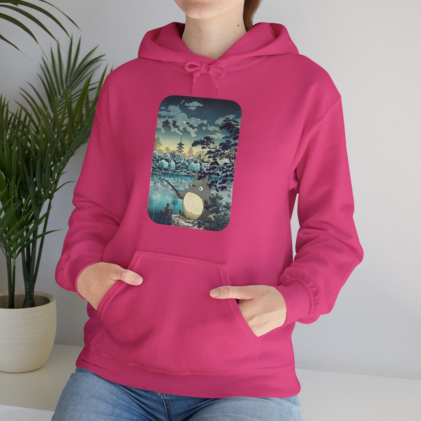 Unisex Heavy Blend™ Hoodie - "Totoro Fishing" from Studio Ghibli