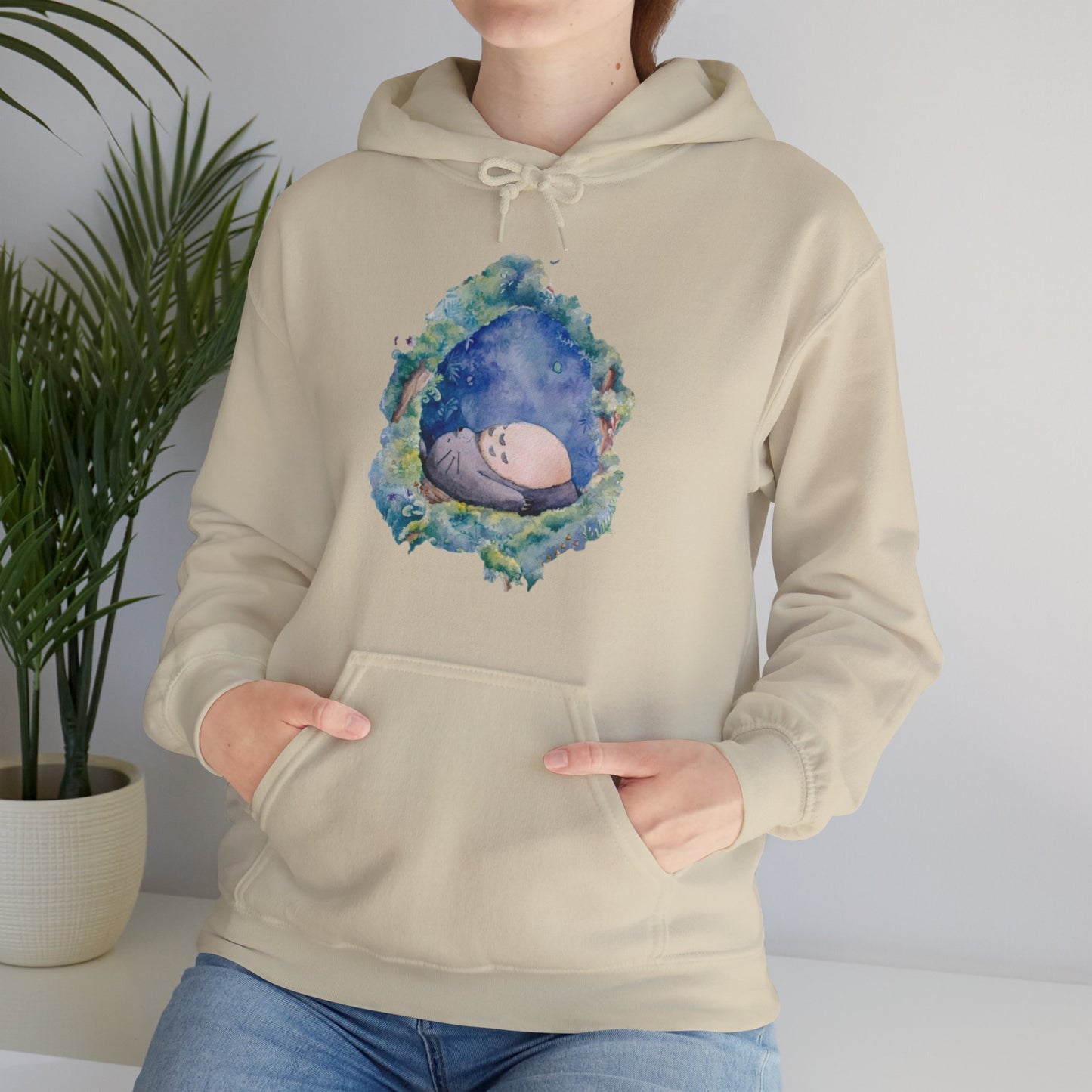 Unisex Heavy Blend™ Hoodie - "Totoro Sleeping" from Studio Ghibli