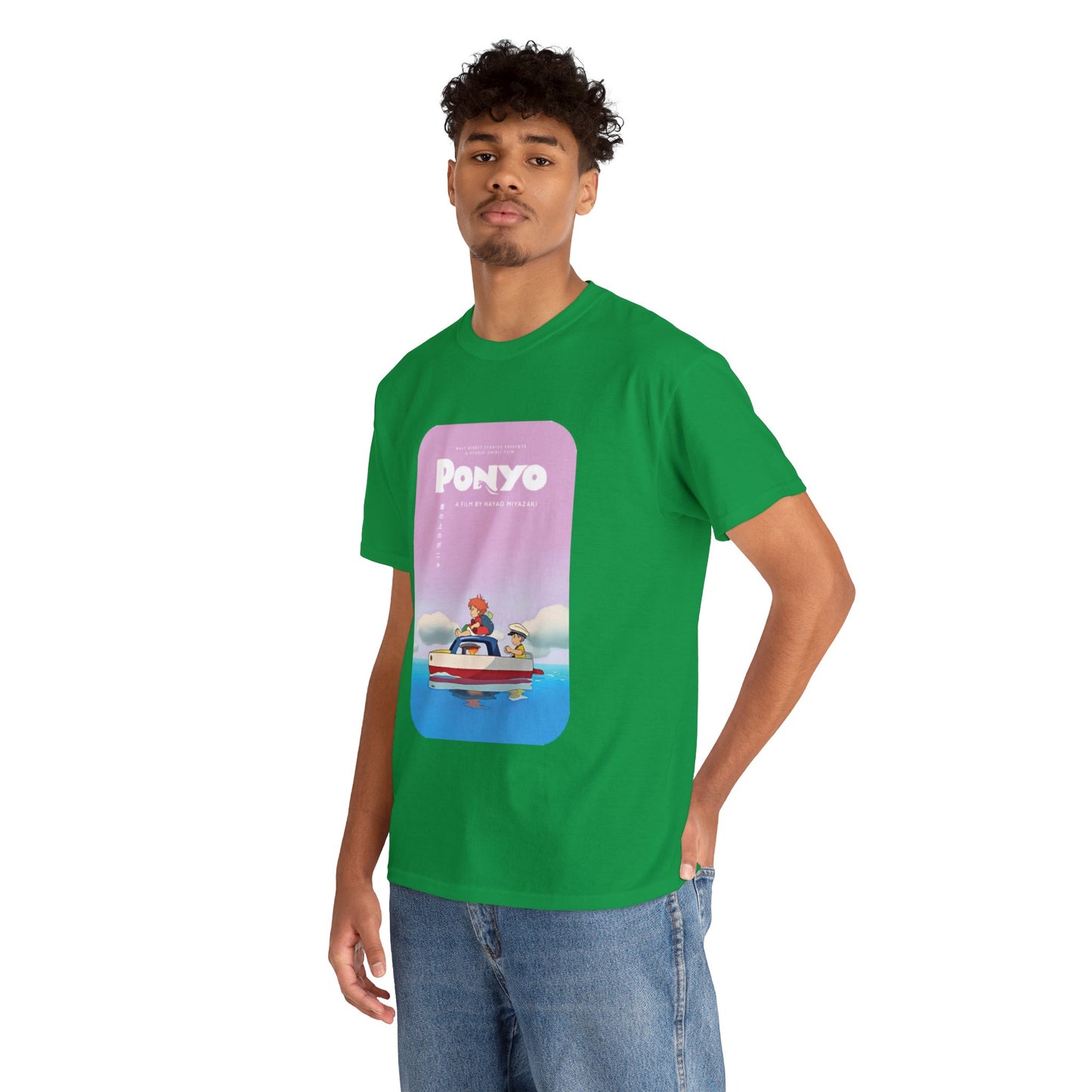 Unisex Heavy Cotton T-shirt - "Ponyo Movie Poster" from Studio Ghibli