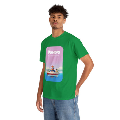 Unisex Heavy Cotton T-shirt - "Ponyo Movie Poster" from Studio Ghibli