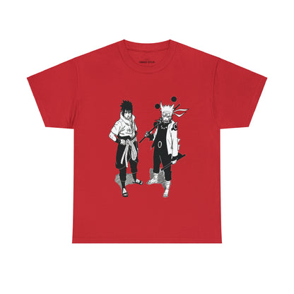 Unisex Heavy Cotton T-shirt - "Naruto & Sasuke Manga 2" from Naruto Shippuden