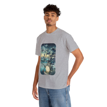 Unisex Heavy Cotton T-shirt - "Totoro Fishing" from Studio Ghibli